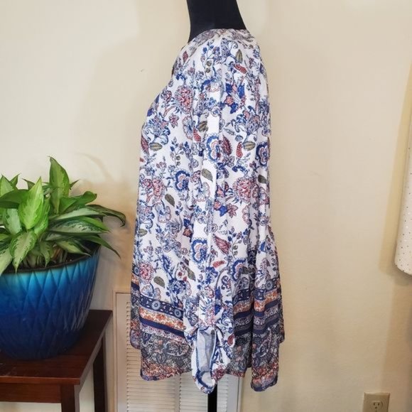 Croft & Barrow Women's Blouse, Floral Multi-colored, 1X - Picture 3 of 12